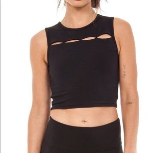 Workout or yoga crop top with built in bra